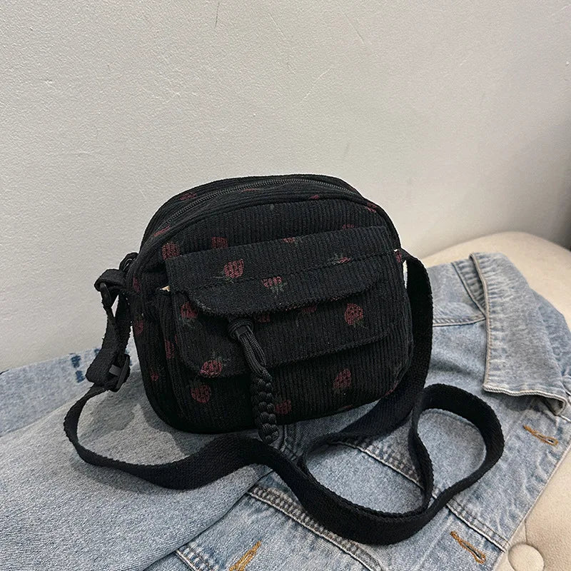 Casual Corduroy Crossbody Bag