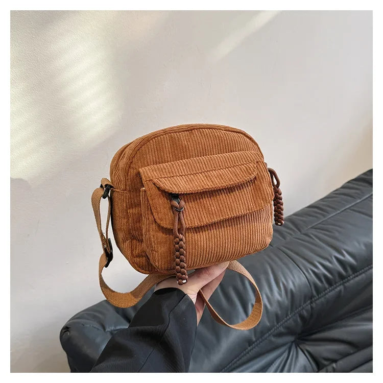 Casual Corduroy Crossbody Bag