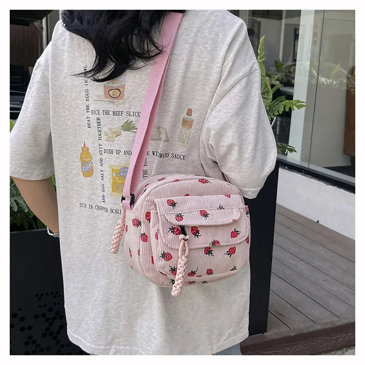 Casual Corduroy Crossbody Bag
