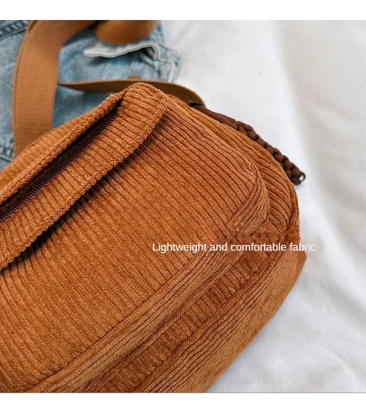 Casual Corduroy Crossbody Bag