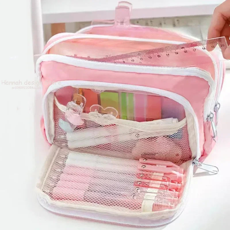 Girls School Supplies Pink Aesthetic Bag