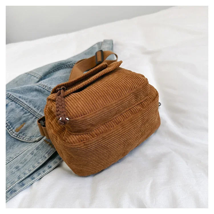 Casual Corduroy Crossbody Bag