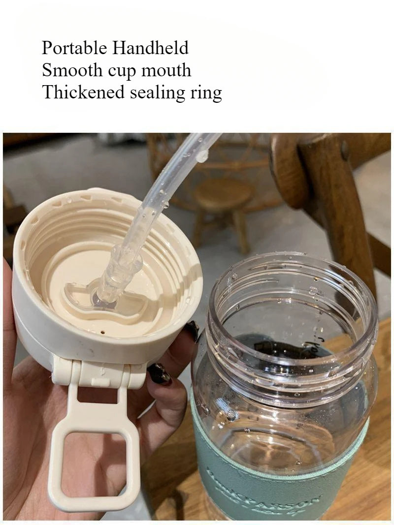 Minimalist Aesthetic Water Bottle with Straw