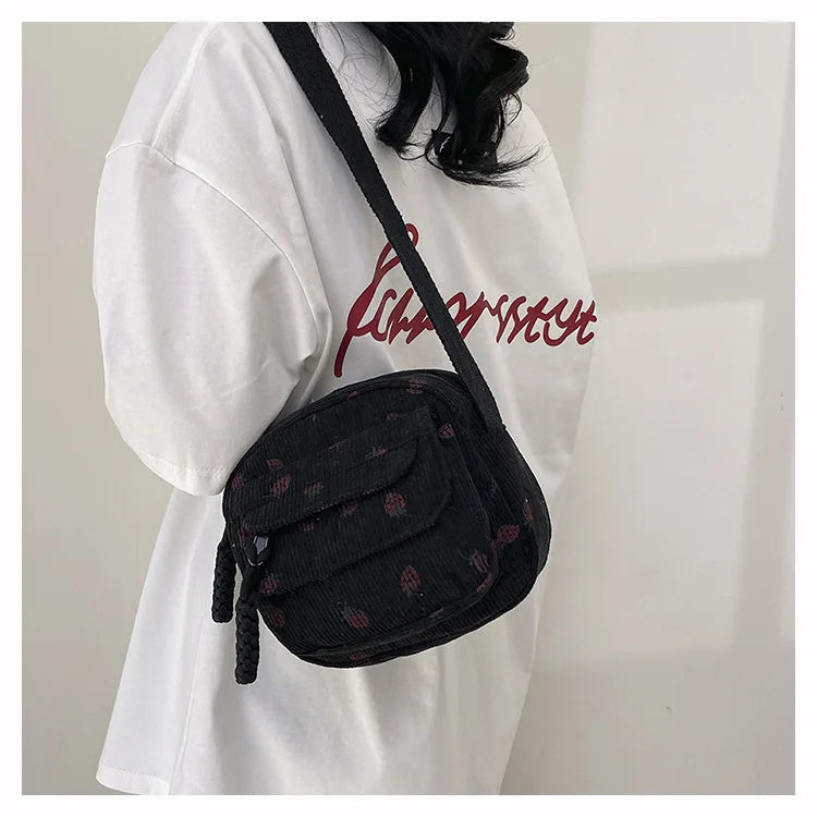 Casual Corduroy Crossbody Bag