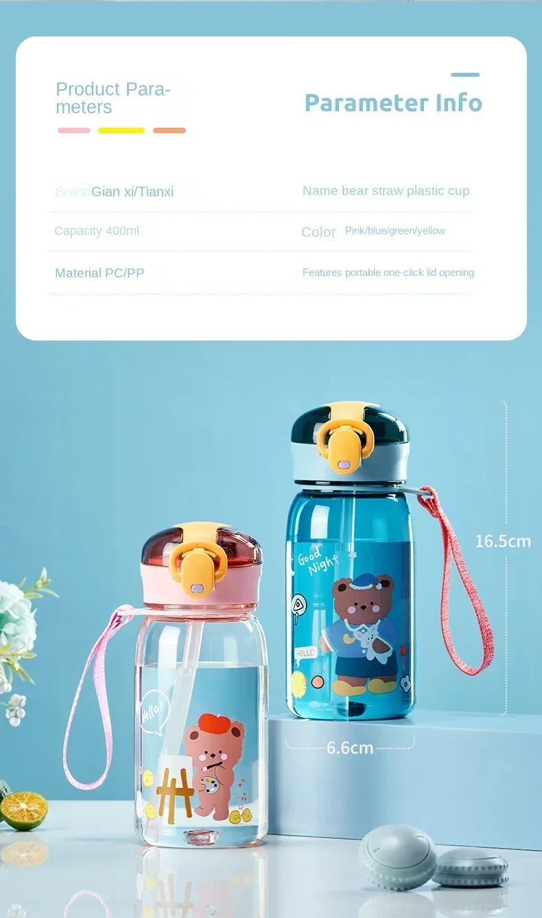 Cute Bear Kids' Water Bottle with Lock