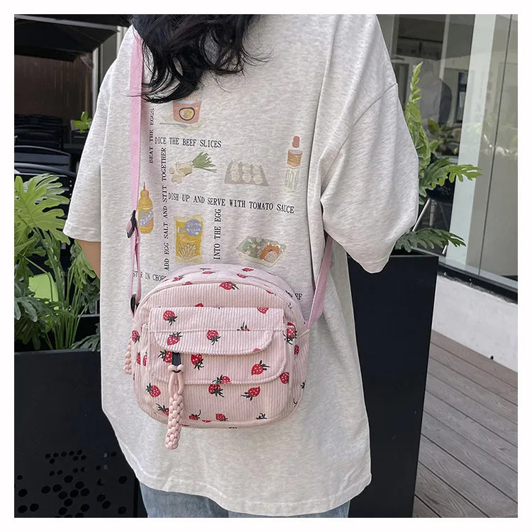Casual Corduroy Crossbody Bag