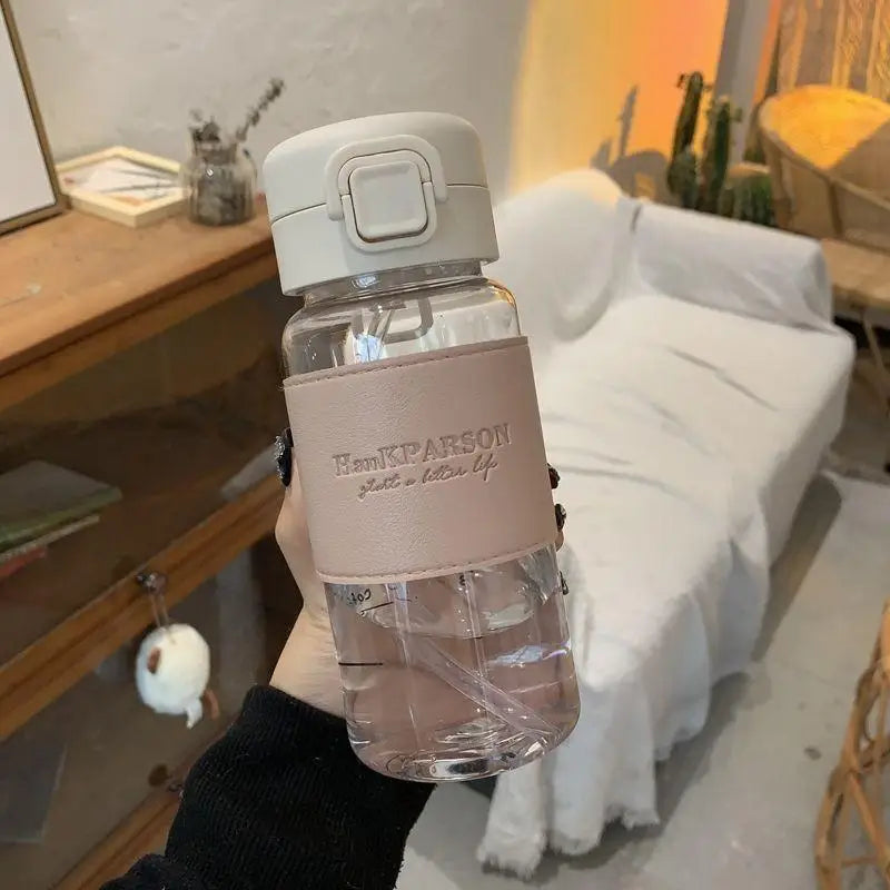 Minimalist Aesthetic Water Bottle with Straw
