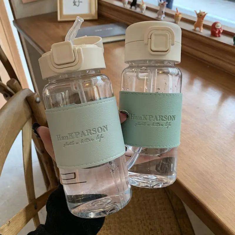 Minimalist Aesthetic Water Bottle with Straw