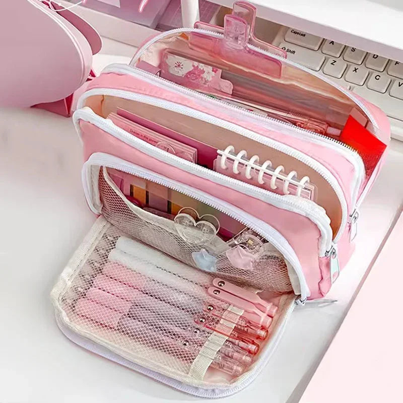 Girls School Supplies Pink Aesthetic Bag
