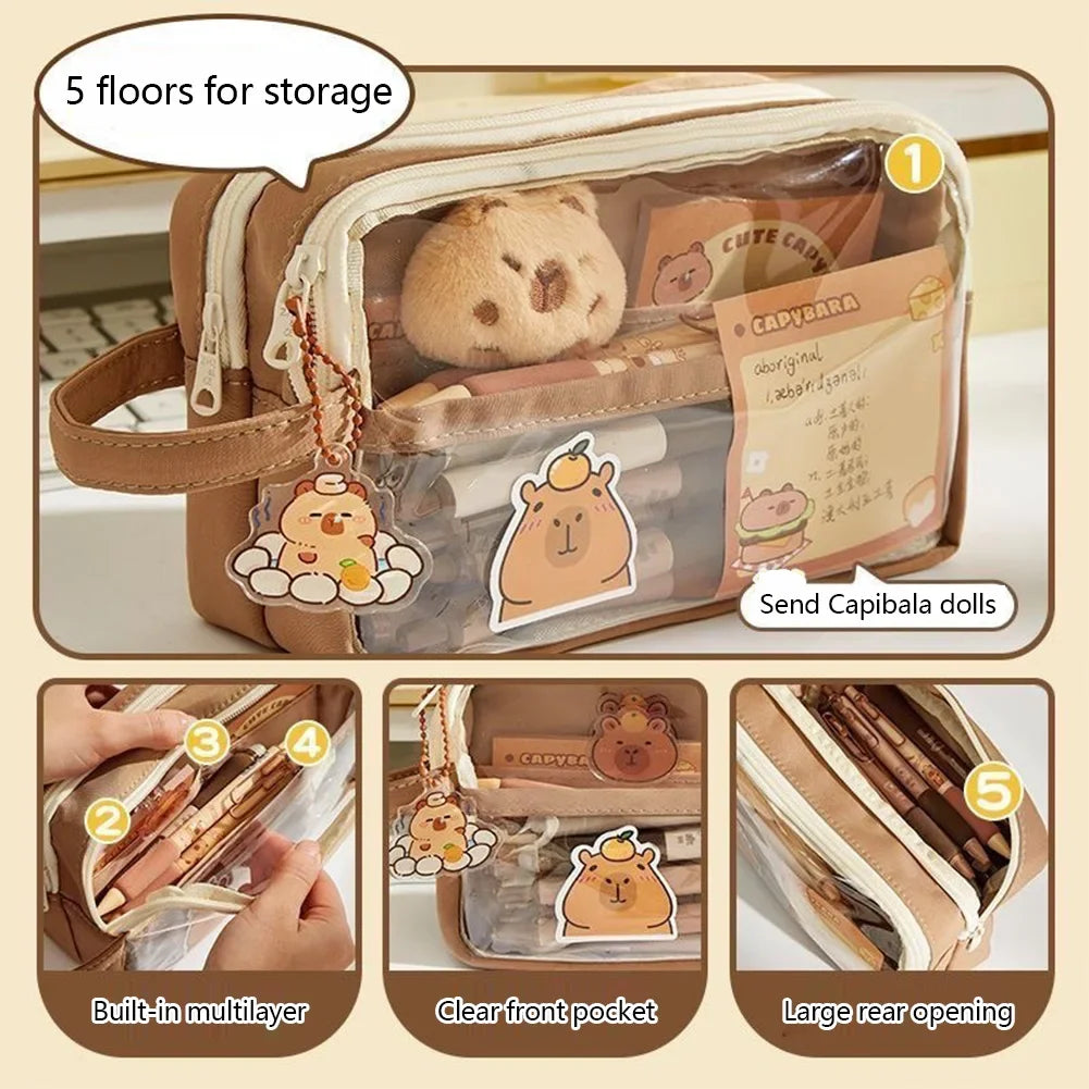 Aesthetic Capybara Pencil Bag