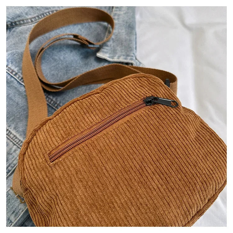 Casual Corduroy Crossbody Bag