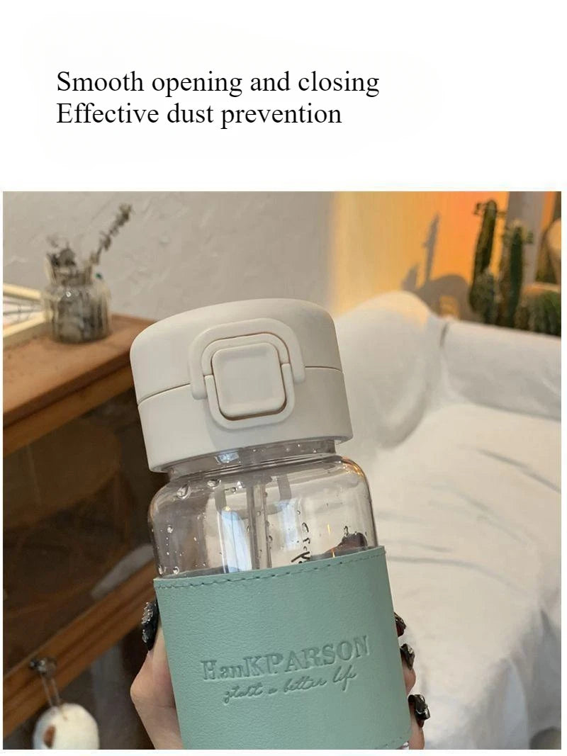 Minimalist Aesthetic Water Bottle with Straw