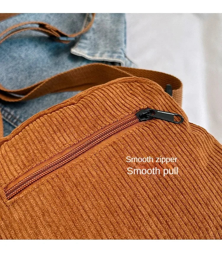Casual Corduroy Crossbody Bag