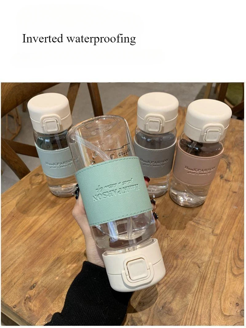 Minimalist Aesthetic Water Bottle with Straw