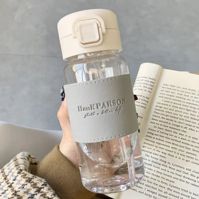 Minimalist Aesthetic Water Bottle with Straw