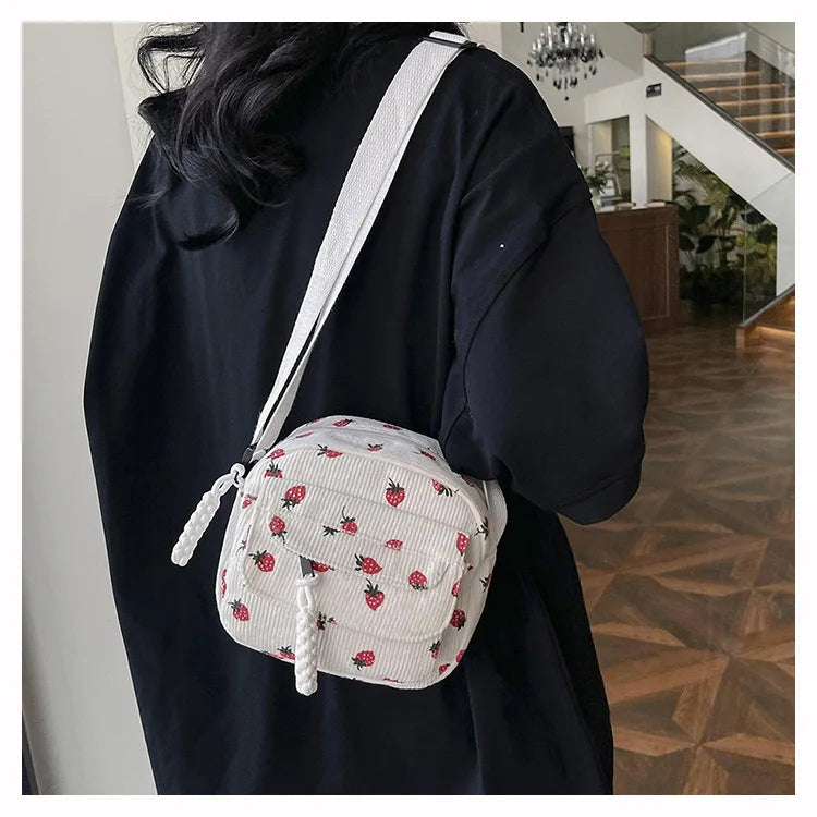 Casual Corduroy Crossbody Bag